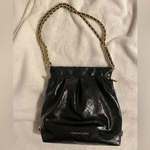 Charles & Keith Black 
Duo Chain-Handle Two-Way Backpack/Bag (size Small)